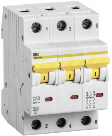IEK KARAT Автоматический выключатель ВА47-60M 3Р 3А 6кА B MVA31-3-003-B - фото 82195