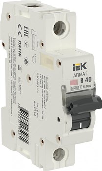 IEK ARMAT Автоматический выключатель M10N 1P B 40А AR-M10N-1-B040 - фото 82657