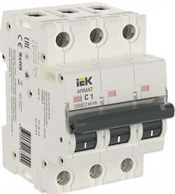 IEK ARMAT Автоматический выключатель M10N 3P C 1А AR-M10N-3-C001 - фото 83130