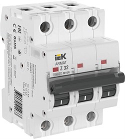 IEK ARMAT Автоматический выключатель M10N 3P Z 32А AR-M10N-3-Z032 - фото 83382