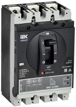 IEK ARMAT Автоматический выключатель в литом корпусе 3P G 150кА 250А эл. станд. AR-MCCB-3G-150-0250A-ELSC - фото 83671