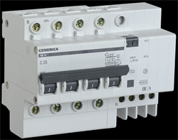 IEK GENERICA Диф. автомат АД14 4Р 16А 30мА MAD15-4-016-C-030 - фото 84771