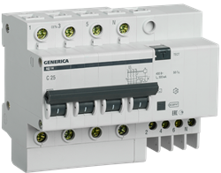 IEK GENERICA Диф. автомат АД14 4Р 25А 300мА MAD15-4-025-C-300 - фото 84795
