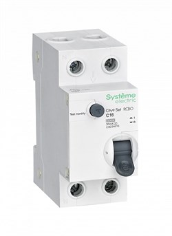 Systeme Electric City9 Set Авт. выкл. диф. тока (АВДТ) 1P+N С 16А 4.5kA 30мА Тип-AС 230В C9D34616 - фото 84803