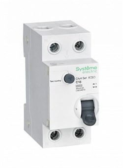 Systeme Electric City9 Set Авт. выкл. диф. тока (АВДТ) 1P+N С 10А 4.5kA 30мА Тип-AС 230В C9D34610 - фото 84807