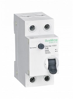 Systeme Electric City9 Set Авт. выкл. диф. тока (АВДТ) 1P+N С 40А 4.5kA 30мА Тип-AС 230В C9D34640 - фото 84813