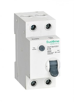 City9 Set Авт. выкл. диф. тока (АВДТ) 1P+N С 10А 6kA 30мА Тип-A 230В C9D65610 - фото 84814