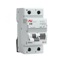 EKF Averes DVA-6 Диф. Автомат (C)  1P+N 16А/30мА тип АС 6кА rcbo6-1pn-16C-30-ac-av - фото 84909