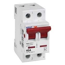КЭАЗ OptiDin ВМ63PL Выключатель нагрузки 2P 40А 400В (BM63PL-240-УХЛ3) 328163 - фото 85271