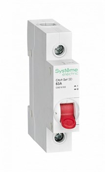 Systeme Electric City9 Set Выключатель нагрузки (ВН) 1P 63А 230В C9S16163 - фото 85337