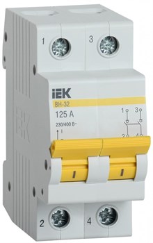IEK KARAT Выключатель нагрузки (мини-рубильник) ВН-32 2Р 125А MNV10-2-125 - фото 85761