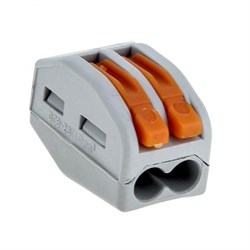 EKF PROxima Строительно-монтажная клемма СМК 222-412 с рычагом 2 отверстия 0,08-2,5мм2 (100шт.) plc-smk-412 - фото 86207