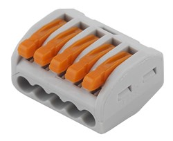 ЭРА NO-222-17 Клемма СМК, серия 415, с рычагом, 5 отверстий, 0.08-2.5мм2 (упак. 100 шт.) Б0033391 - фото 86211