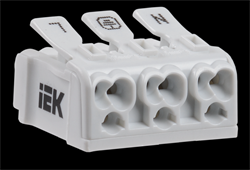IEK Клемма пружинная соединительная КСП3-L+N+PE UKZ-B06-3P-F0-E0-10 - фото 86275