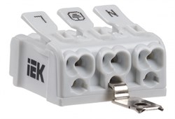 IEK Клемма пружинная соединительная КСПз3-L+N+PE UKZ-B06-3P-F0-E1-10 - фото 86279