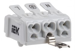 IEK Клемма пружинная соединительная КСПнз3-L+N+PE UKZ-B06-3P-F1-E1-10 - фото 86283