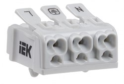 IEK Клемма пружинная соединительная КСПн3-L+N+PE UKZ-B06-3P-F1-E0-10 - фото 86332