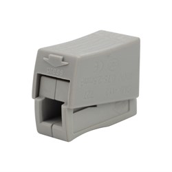 Строительно-монтажная клемма СМК 224-112 для светильника на 2 проводника (1,0-2,5)/(0,5-2,5) мм², белая (100 шт./уп.) Rexant 07-2411 - фото 86334