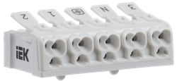 IEK Клемма пружинная соединительная КСПн5-3L+N+PE UKZ-B06-5P-F1-E0-10 - фото 86346