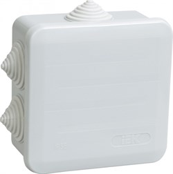 IEK Коробка КМ41255 распаячная для о/п 100х100х50 мм IP44 (RAL7035, 6 гермовводов, защелкивающаяся крышк UKOZ11-100-100-050-K41-44 - фото 86366