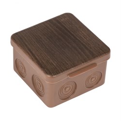 EKF PROxima Коробка распаячная КМР-030-034 пылевлагозащищенная без мембранных вводов (100х100х55) тёмное дерево plc-kmr-030-034-t - фото 86408