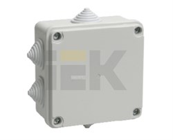 IEK Коробка КМ41233 распаячная для о/п 100х100х50мм IP44 (RAL7035, 6 гермовводов) UKO11-100-100-050-K41-44 - фото 86416