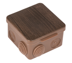 EKF PROxima Коробка распаячная КМР-030-031 с крышкой (80х80х50) 7 мембранных вводов тёмное дерево IP54 plc-kmr-030-031-t - фото 86423