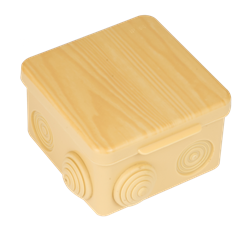 EKF PROxima Коробка распаячная КМР-030-031 с крышкой (80х80х50) 7 мембранных вводов светлое дерево IP54 plc-kmr-030-031-s - фото 86438