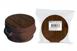 TDM Распаячная коробка ОП D85х40мм, крышка, "ЭКО" (венге), IP54, 4вх.  инд. штрихкод SQ1401-0602 - фото 86499