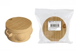 TDM Распаячная коробка ОП D65х40мм, крышка, "ЭКО" (сосна), IP54, 4вх. инд. штрихкод SQ1401-0701 - фото 86509