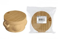 TDM Распаячная коробка ОП D85х40мм, крышка, "ЭКО" (сосна), IP54, 4вх.  инд. штрихкод SQ1401-0702 - фото 86511