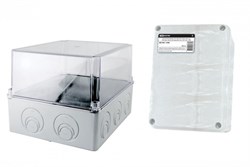 TDM Распаячная коробка ОП 240х195х165мм, проз. кр, IP55, мон. плата, каб. ввод d28-3 шт., d37-2 шт., SQ1401-1348 - фото 86531