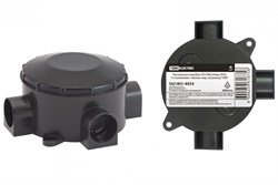 TDM Распаячная коробка ОП D80х35мм, IP42, 3-х рожковая, черная, инд. штрихкод SQ1401-4054 - фото 86629