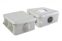 TDM Распаячная коробка ОП 100х100х50мм, крышка, IP55, 6 вх. инд. штрихкод SQ1401-1255 - фото 86698