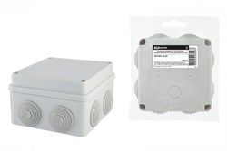 TDM Распаячная коробка ОП 110х110х70мм, крышка на винтах, IP55, 8вх. инд. штрих-код SQ1401-0124 - фото 86716