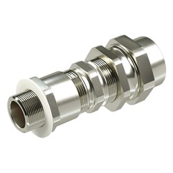 DKC Взрывозащищенный кабельный ввод серии КАС для бронированного кабеля М40х1,5 d:24,8-31мм D:27-37мм. Присоединительная резьба GAS 1 1/2". Никел KAC5M6GHK - фото 86954