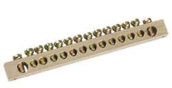 IEK Шина PEN земля-ноль 8х12мм 16/2 (16групп/креп по краям) YNN21-16-100 - фото 87265