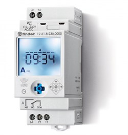 Finder Реле времени цифровое недельное; монтаж на рейку 35мм; 1СO 16A; питание 24B AC/DC; NFC; ширина 35мм; степень защиты IP20; упаковка 1шт. 126100240000PAS - фото 87597