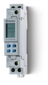 Finder Реле времени цифровое недельное; программируется ПК (012.00); монтаж на рейку 35мм; 1СO 16A; питание 24В АC/DC; ширина 17.8мм; степень защиты I 127100240000PAS - фото 87649