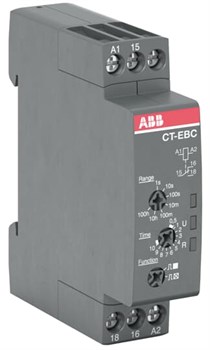 ABB Реле времени CT-EBC.12 компактное (мигание при включ./отключ.) 24-240В AC, 24-48В DC (7 диапазонов времени 0,05с...100ч) 1ПК 1SVR508150R0000 - фото 87657