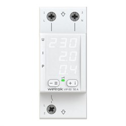 Welrok VIP-50 реле напряжения с контролем тока 50 А (max 60 A), 11 000 ВА 4660251140311 - фото 87714