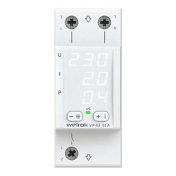 Welrok VIP-63 реле напряжения с контролем тока 63 А (max 80 A), 13 900 ВА 4660251140335 - фото 87715