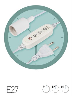 ЭРА Светильник для растений ЭРА FITO-Time Holder E27 с проводом и таймером для фитоламп с цоколем Е27 Б0059882 - фото 88306