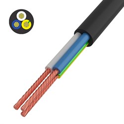 Провод соединительный ПВС 3x0,75 мм², черный, длина 20 метров, ГОСТ 7399-97 Rexant 01-8043-20 - фото 89118