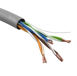 ЭРА U-4-PVC Кабель витая пара U/UTP 4x2x24 AWG Cat5e CU PVC 305м Б0044429 - фото 89286