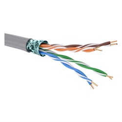 DKC Кабель витая пара кат. 5E экранированный F/UTP, 4 пары, нг(А)-LS, цвет внешней оболочки серый, катушка 305 м RN5EFUK02GY - фото 89334