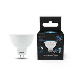 Gauss Лампа MR16 7W 630lm 6500K GU5.3 LED 101505307 - фото 89392