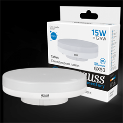 Gauss Лампа Elementary GX53 15W 1140lm 6500K LED 83835 - фото 89462