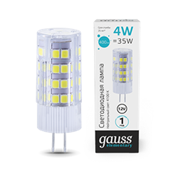 Gauss Лампа Elementary G4 12V 4W 400lm 4100K керамика LED 10724 - фото 89543