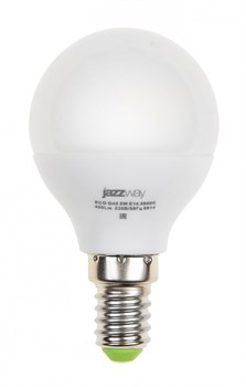 Jazzway Лампа светодиодная (LED) G45 "шар" 5W E14 3000K мат 400Lm .1036896A - фото 89681